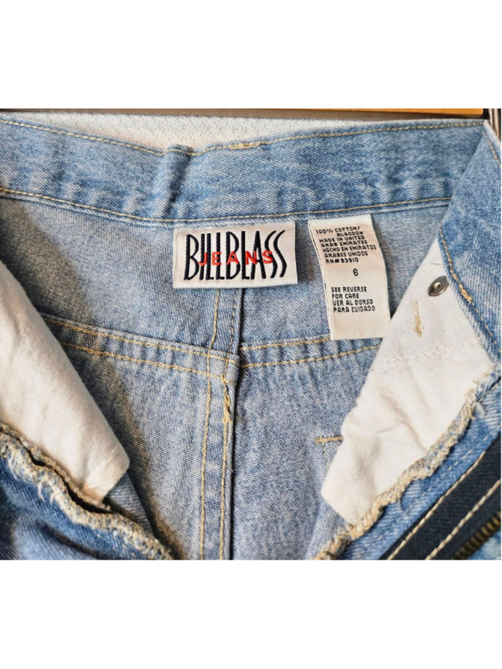 Vintage 90s Bill Blass Denim Shorts Y2K High Rise USA Flag Pocket Mom Jean 6 - Picture 2 of 7